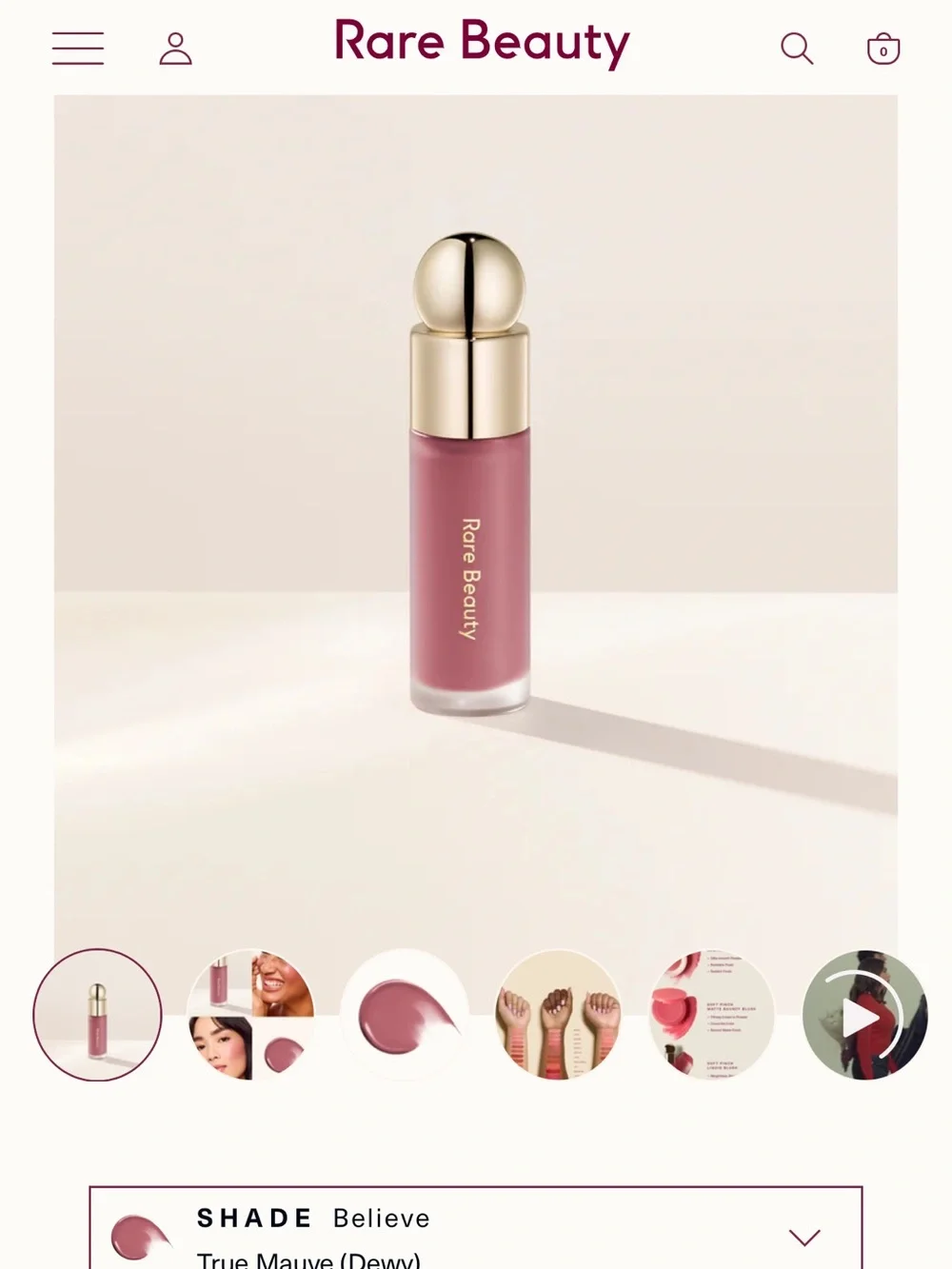 Rare Beauty Liquid Lip Color — True Mauve (Belive)